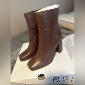 Aldo Brown Trevoa Square Toe Heeled Boot